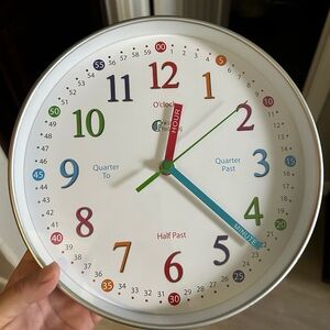 Multicolor Educational Wall Clock